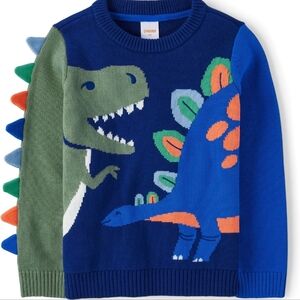 Gymboree Dinosaur Sweater - Blue, Green, and Orange For Toddlers 3T